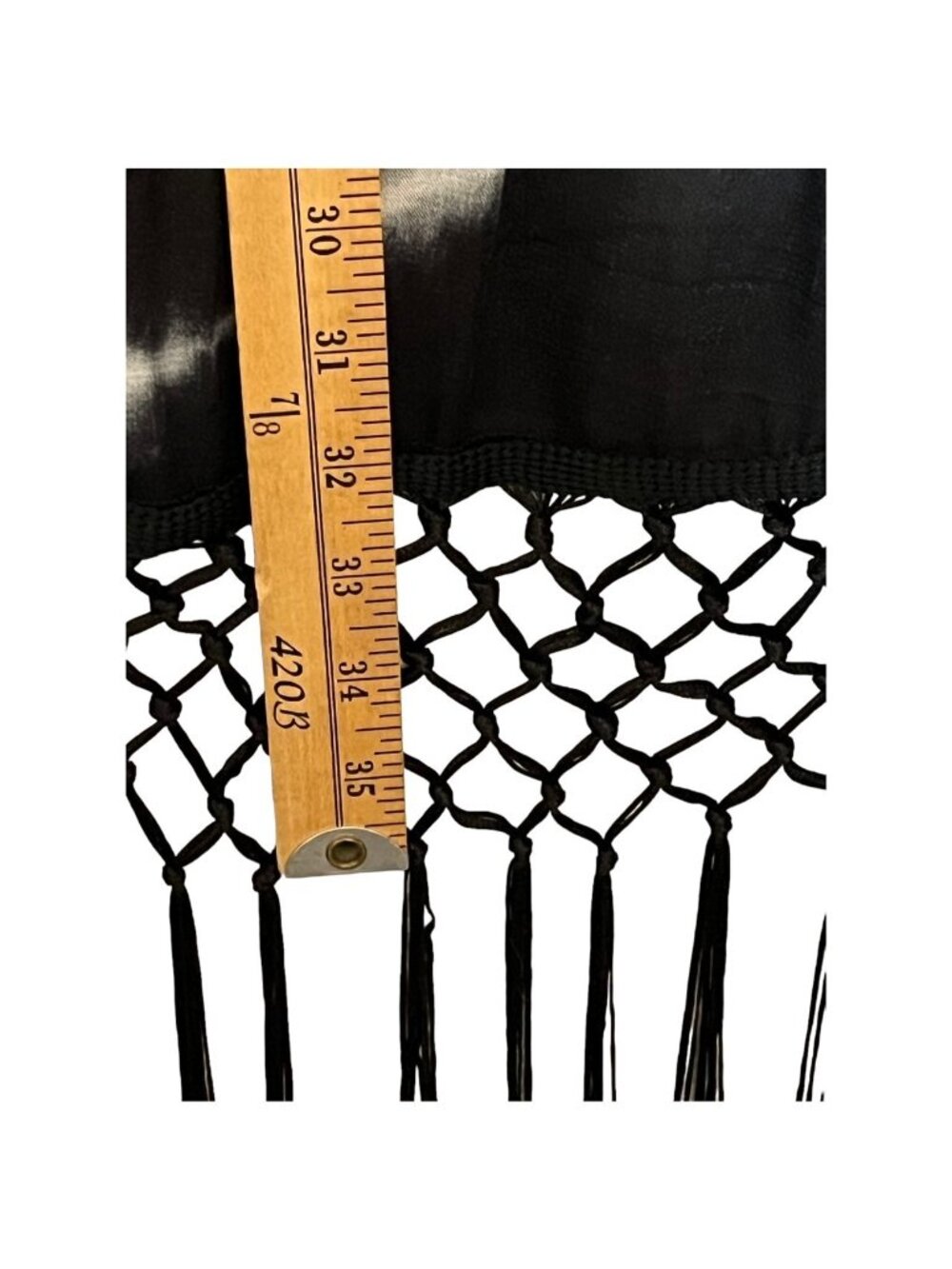 Torrid Womens Black White Tie Dye Fringe Kimono Size 1/2 - Picture 8 of 15